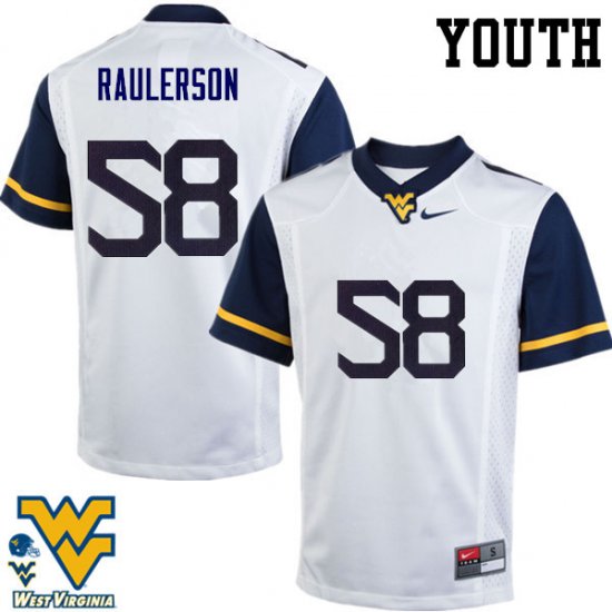 Youth West Virginia Mountaineers NCAA #58 Ray Raulerson White Authentic Nike Stitched College Football Jersey AR15Z30VJ